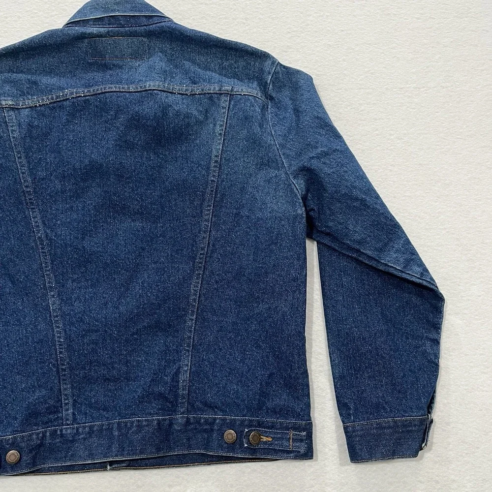 Vintage Wrangler Denim Western Trucker Jacket Coat Size 42 80s 90s M159 74140NV